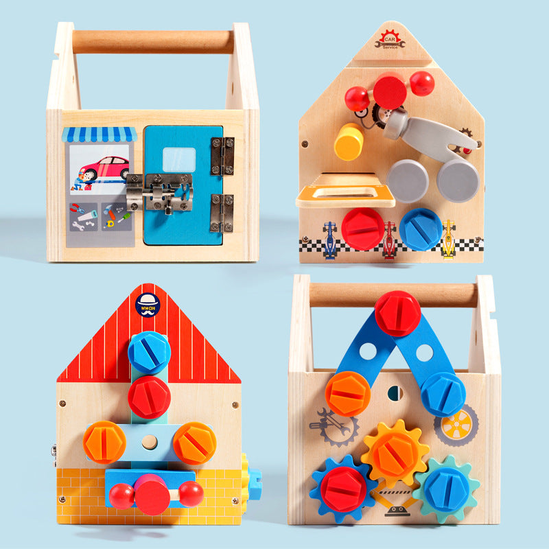 Childrens Wooden Toolbox Set Toy, Develop Real-Life Building Skills & Creative Thinking, Safe for Aged 2+