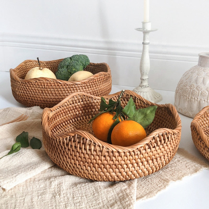 BreezeWeave Hand-Woven Rattan Basket