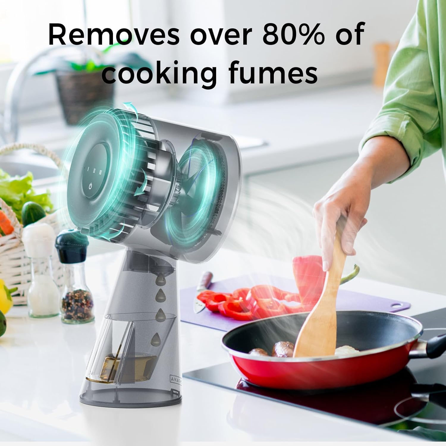 Range Hood Portable Desktop Exhaust Fan for Small Kitchen Use