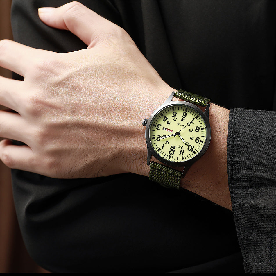 Men’s Rugged Outdoor Watch – Waterproof Military-Style Stainless Steel Timepiece