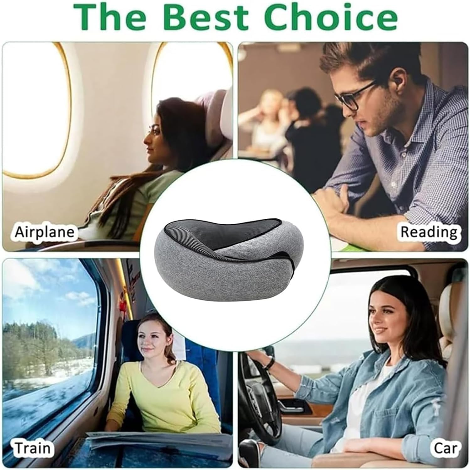 Snail Style Memory Foam Travel Curved Neck Pillow - U-shaped, Portable, Adjustable Support Neck Brace Pillow