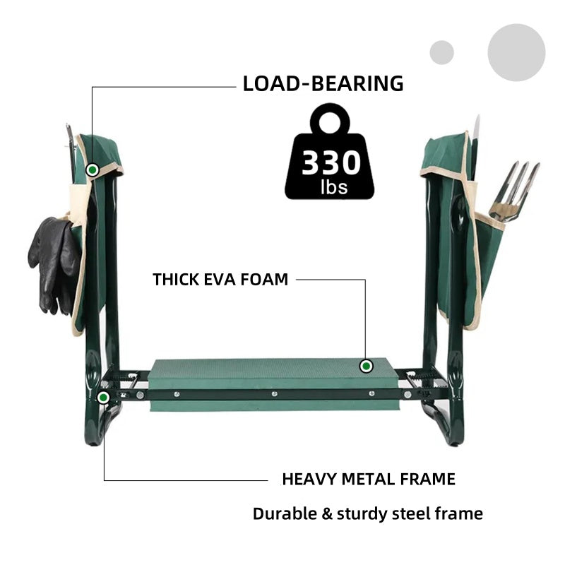 Heavy Duty Upgraded Garden Thicken Seat Padded Kneeling Stool Indoor Outdoor 150KG Load Portable Folding