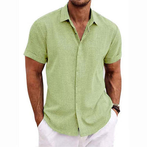 Feron | Men’s Short-Sleeve Linen Style Shirt
