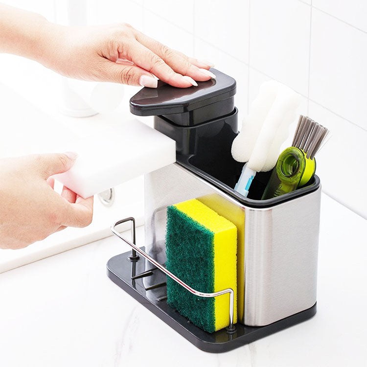 SinkMaster – Stainless Steel Organizer with Soap Dispenser