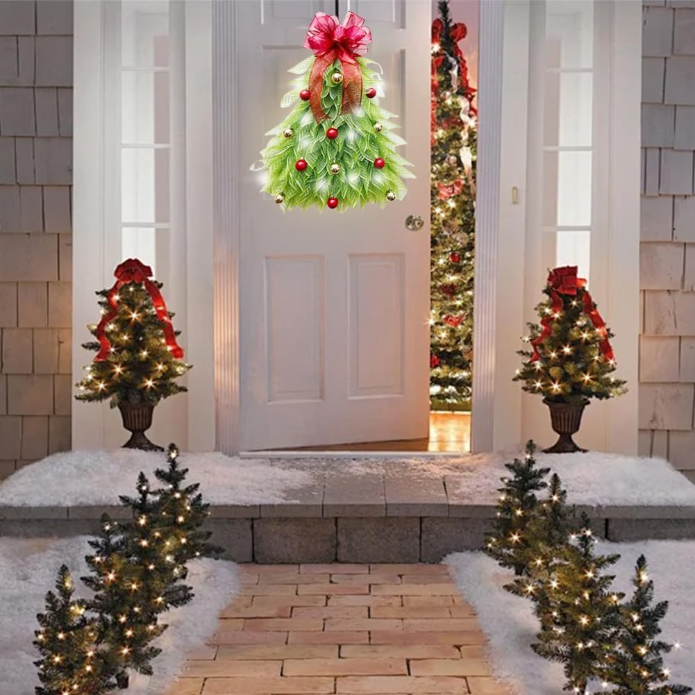 Handmade Christmas Tree Wreath for Front Door