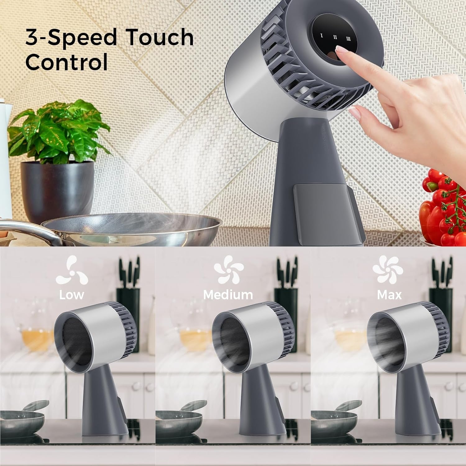 Range Hood Portable Desktop Exhaust Fan for Small Kitchen Use