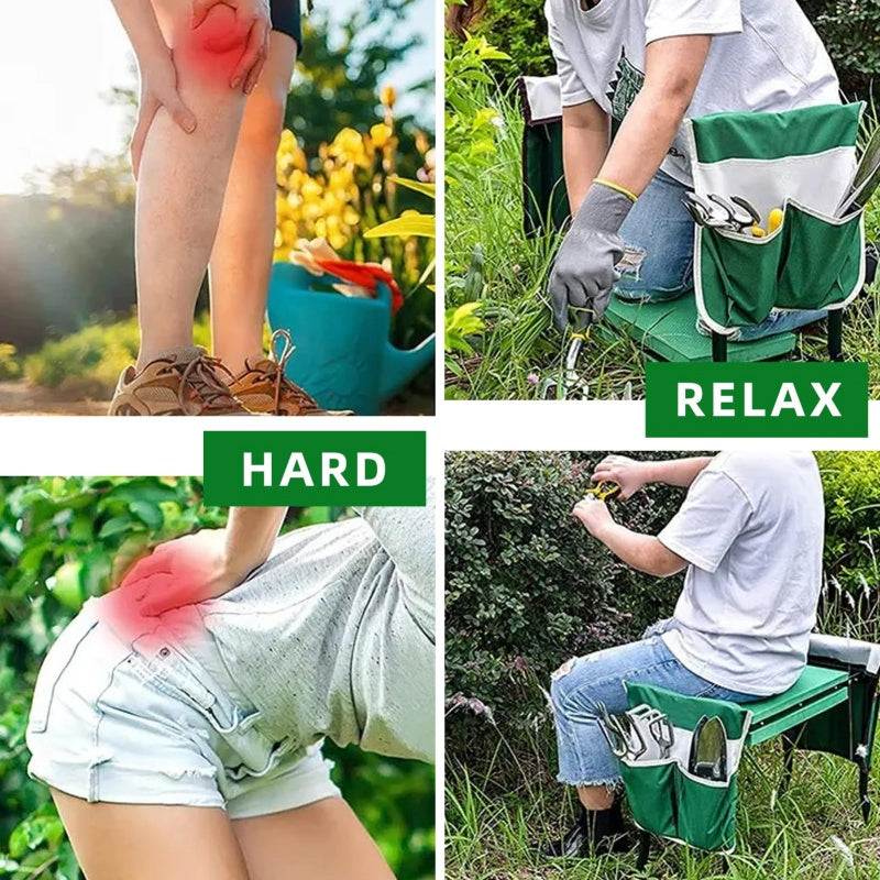 Heavy Duty Upgraded Garden Thicken Seat Padded Kneeling Stool Indoor Outdoor 150KG Load Portable Folding