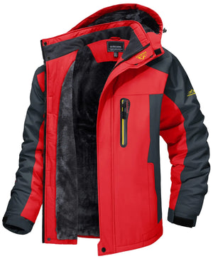 Men's Waterproof Winter Jacket with Adjustable Hood