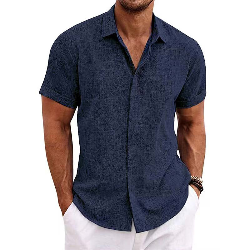 Feron | Men’s Short-Sleeve Linen Style Shirt