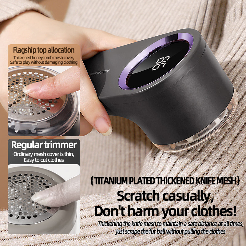 Digital Display Electric Lint Remover for Clothes - Electric Hairball Trimmer with LED Digital Display USB Charging Pellet Removes Lint From Clothes