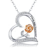 Heart Necklace Rose Flower Gift Box for Girlfriend