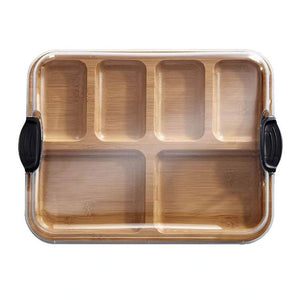 Charcuterie Board Bamboo Serving Tray Locking Lid