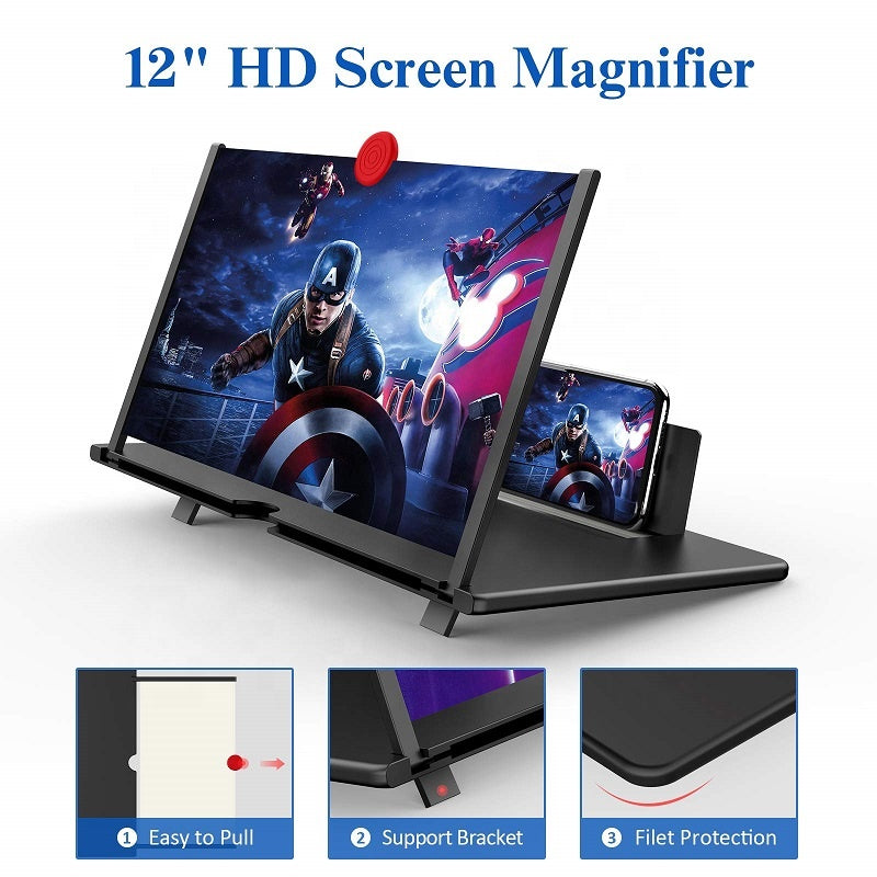 Phone Screen Magnifier Stand Foldable HD Viewing Display