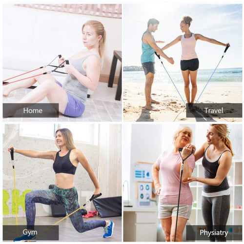 11 Piece Resistance Bands Set – Fitness Workout & Stretch Kit