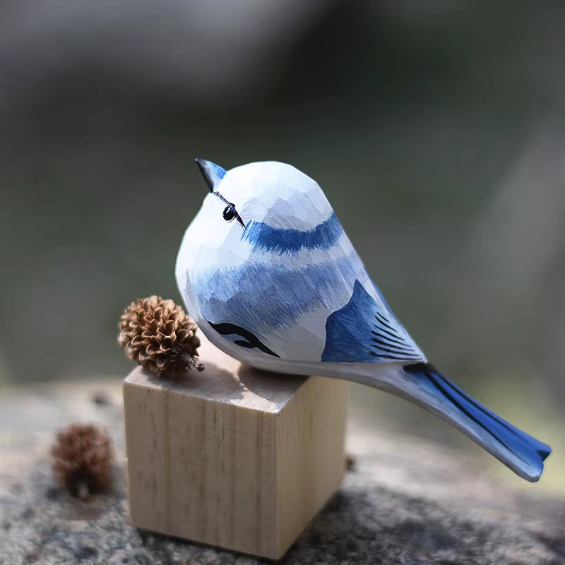 Scandinavian Bird Ornament | Hand-Carved Wooden Robin Design