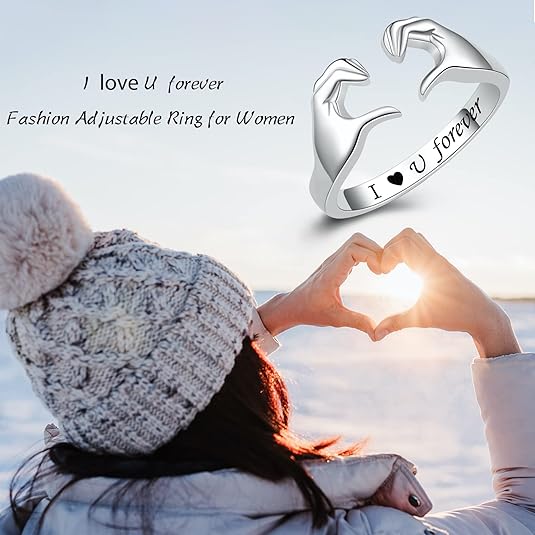Adjustable Love Ring Bands Hugging Ring Couples