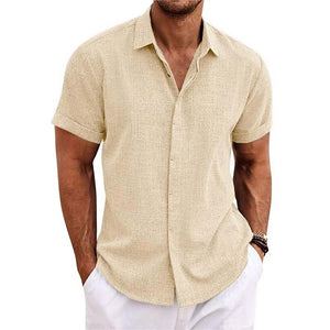 Feron | Men’s Short-Sleeve Linen Style Shirt