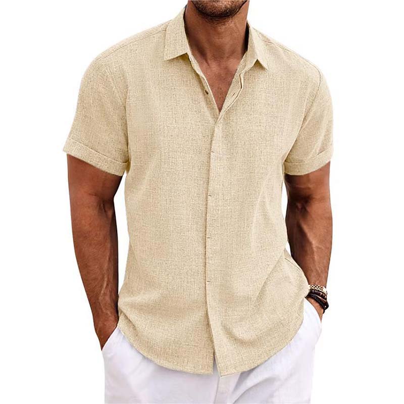 Feron | Men’s Short-Sleeve Linen Style Shirt