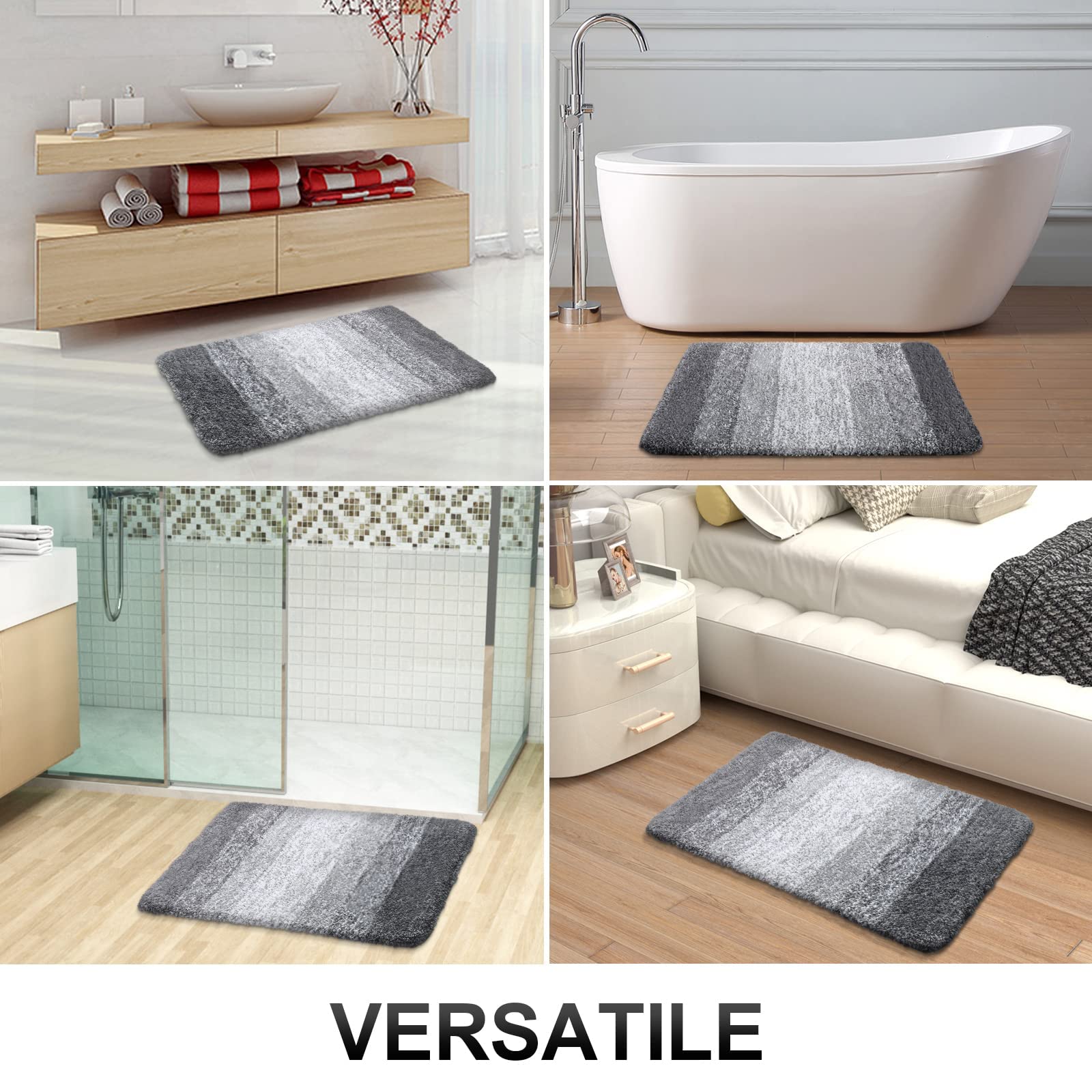 Super Absorbent Anti-Slip Bath Mat – Quick Drying Bathroom Rug for Dry Feet