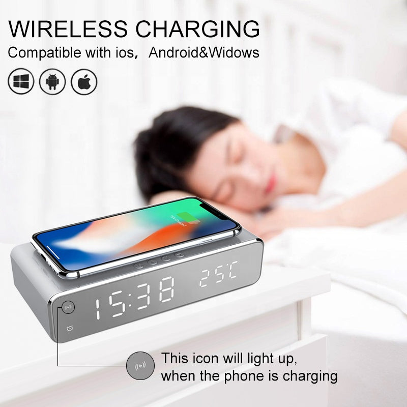 LumiCharge – Wireless Charging Alarm Clock with Modern & Functional Design