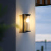 Cylindrical Metal and Glass Solar Powered Wall Lamp