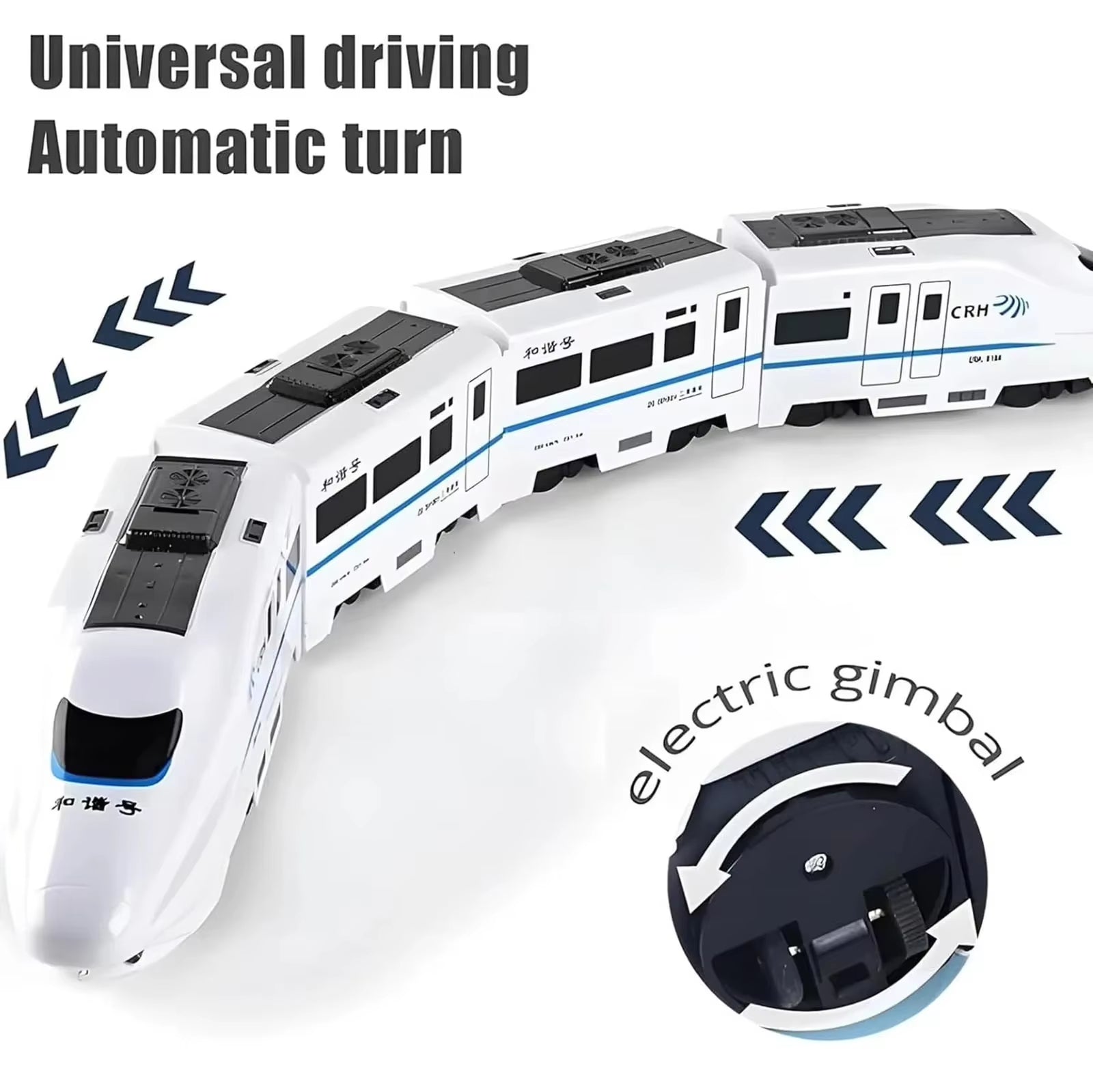 DIY Electric Train Toy with Lights and Sounds, 360 Spinning, Auto Obstacle Avoidance, Safe for Ages 2+