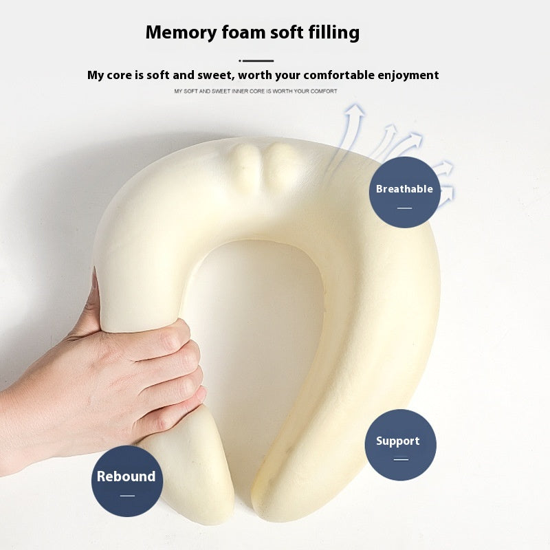 AeroSleep – Ergonomic Memory Foam Travel Pillow with 360° Neck Support