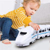 DIY Electric Train Toy with Lights and Sounds, 360 Spinning, Auto Obstacle Avoidance, Safe for Ages 2+