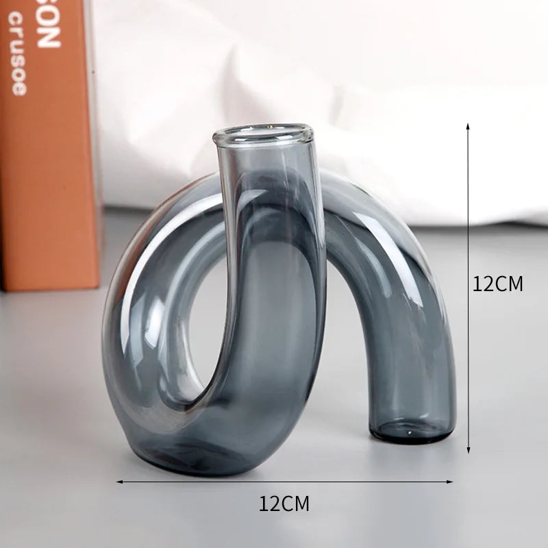 Curved Glass Vase | Modern Wave Design