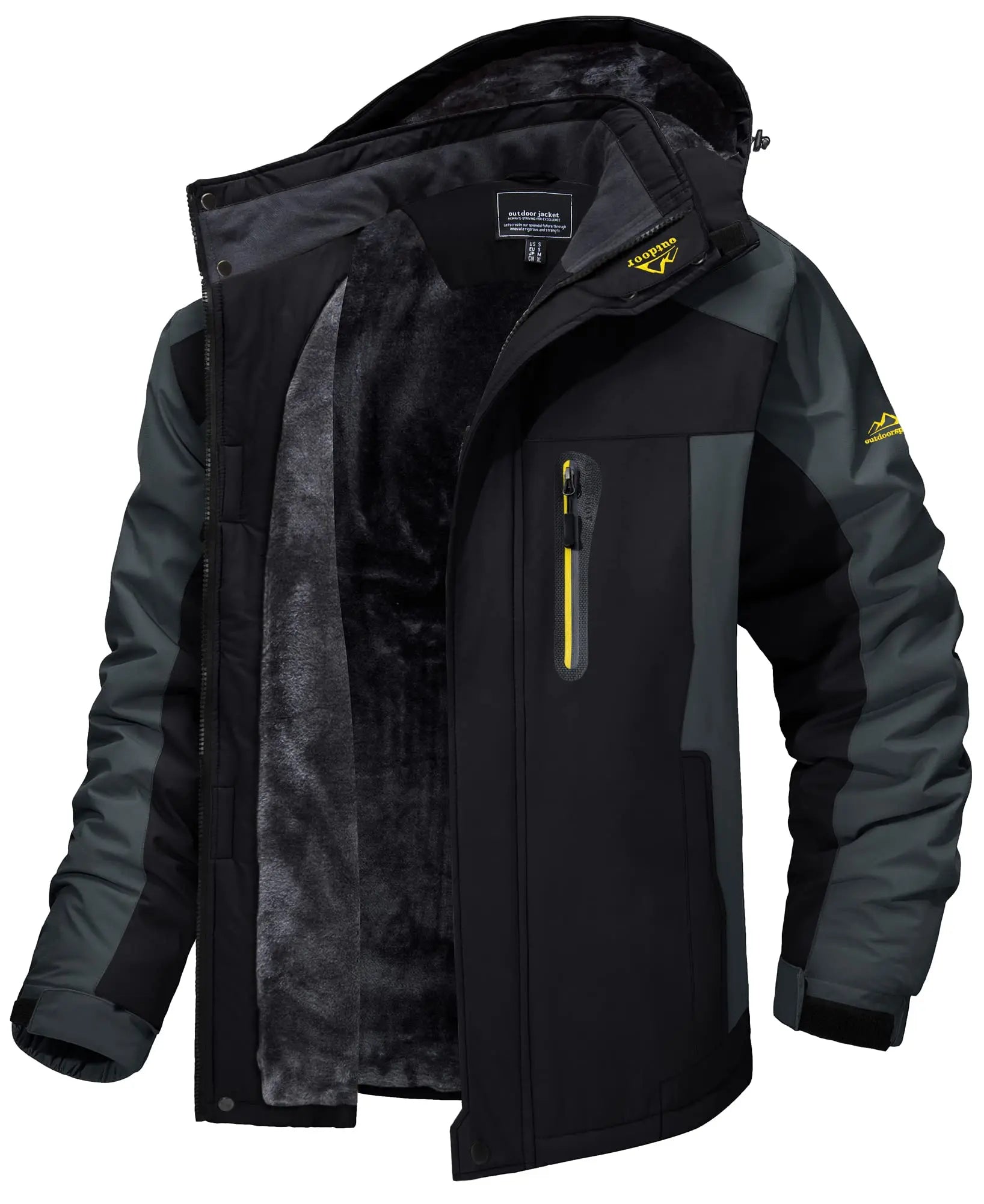 Men's Waterproof Winter Jacket with Adjustable Hood