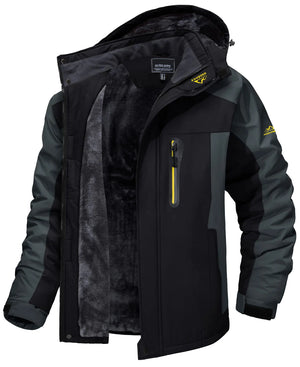Men's Waterproof Winter Jacket with Adjustable Hood