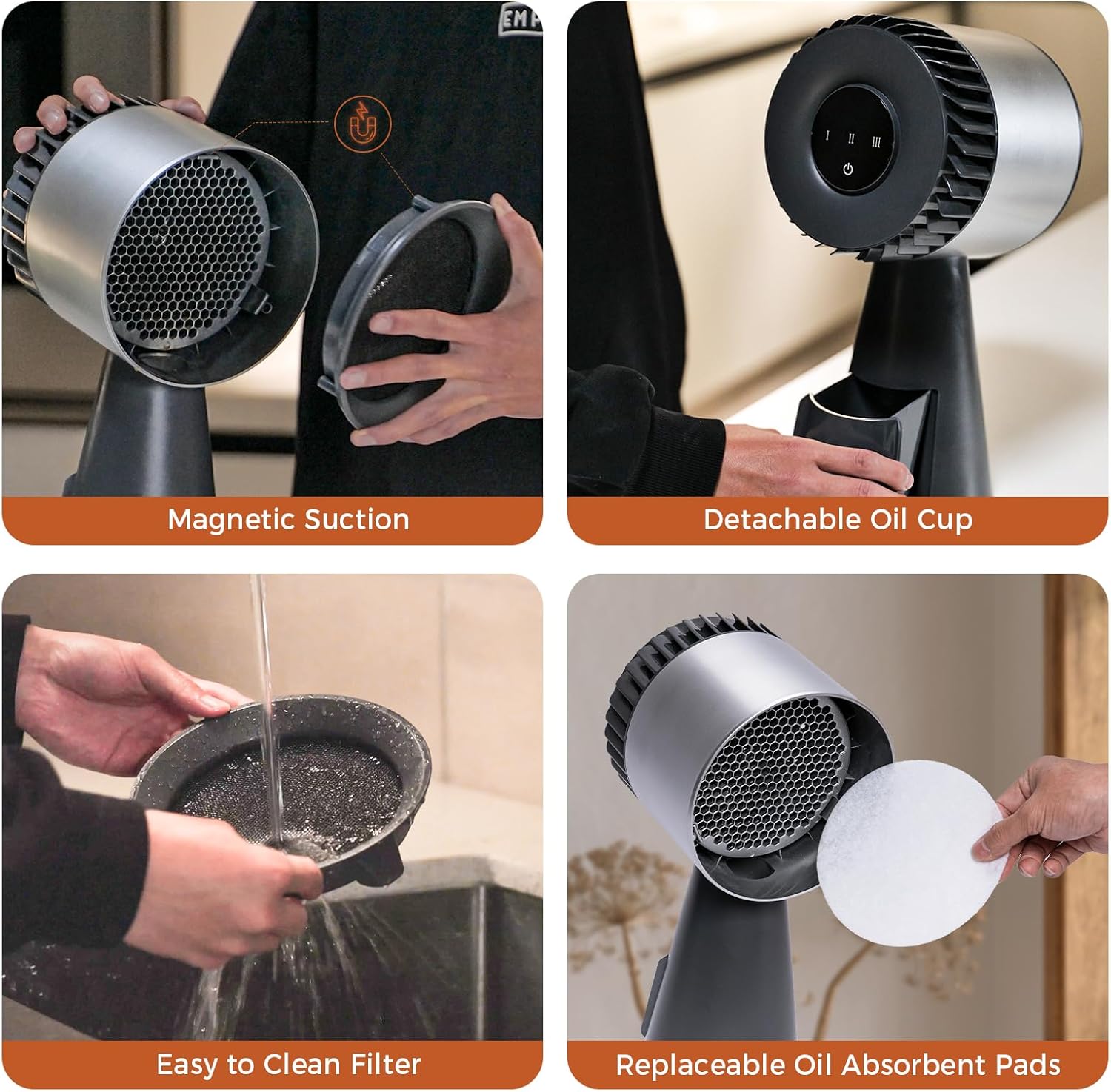 Range Hood Portable Desktop Exhaust Fan for Small Kitchen Use