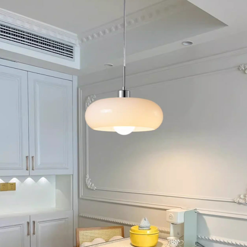 Vintage Bauhaus Pendant Light with Moulded Glass Shade