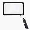 Portable full-page magnifier, 5x magnification, LED lighting with 3 modes, ideal for reading books and for the elderly.