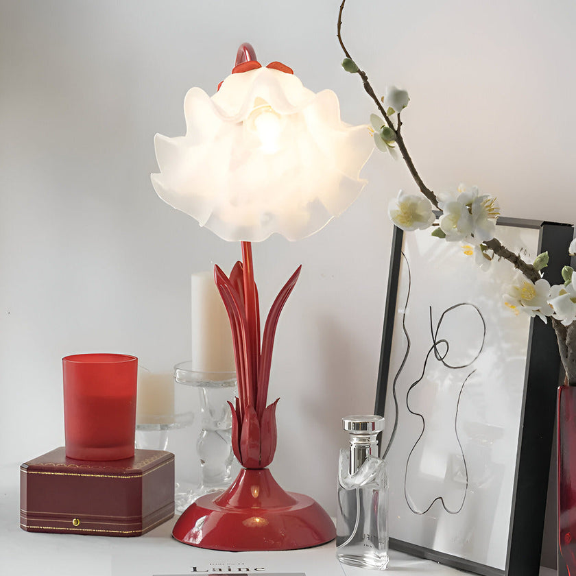 French Antique-Style Table Lamp – Decorative Flower Design Lamp for Bedroom & Living Room
