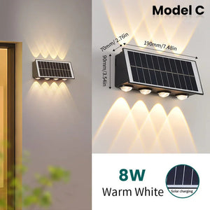 Outdoor Solar LED Wall Light Up and Down Waterproof Garden Lamp