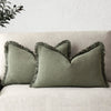 Boho Linen Fringe Pillow Cover | Soft Ramie Cotton Throw Cushion Case