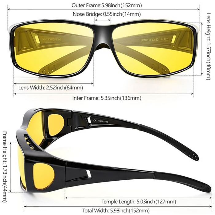 Jeremy Night Vision Polarised Driving Glasses – Anti-Glare Glasses for Safer Night Driving