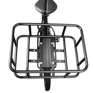 Heavy-Duty Rear Bike Basket with Rack – Large Metal Bicycle Carrier for Groceries, Commutes, and Electric Bike Storage