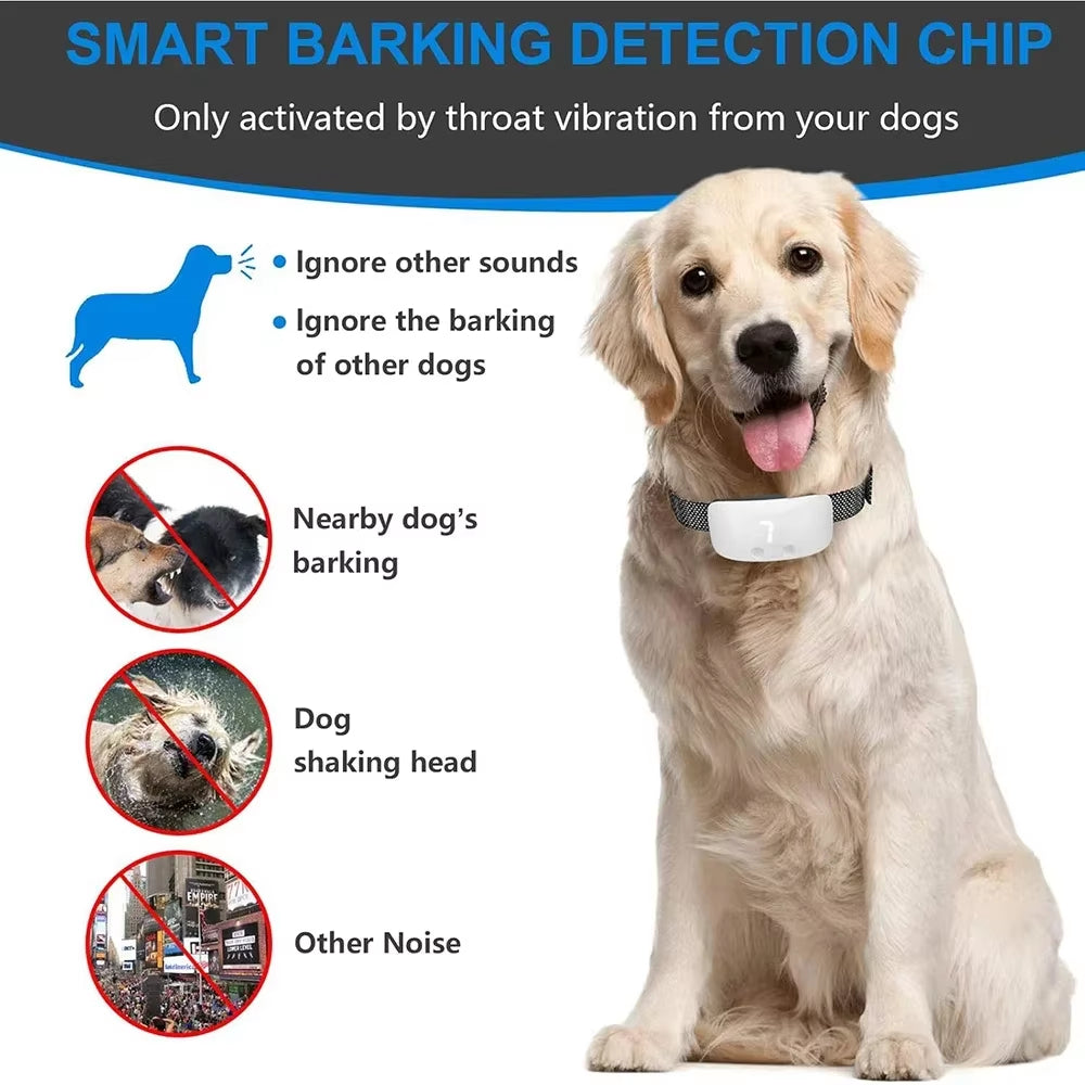 Automatic No-Bark Dog Collar – Rechargeable Waterproof Anti-Barking Training Collar for All Breeds