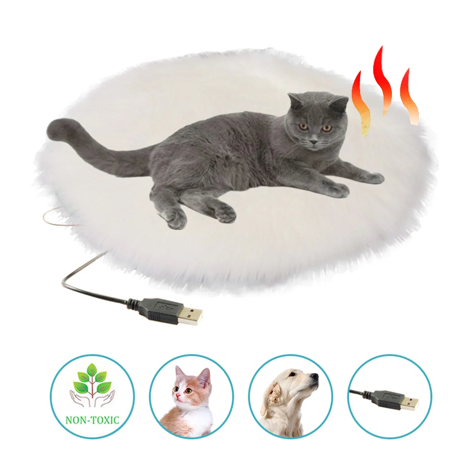 Heated Pet Cushion | Plush USB Warming Pad