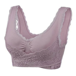 Wireless Front Cross Adjustable Side Buckle Lace Bra