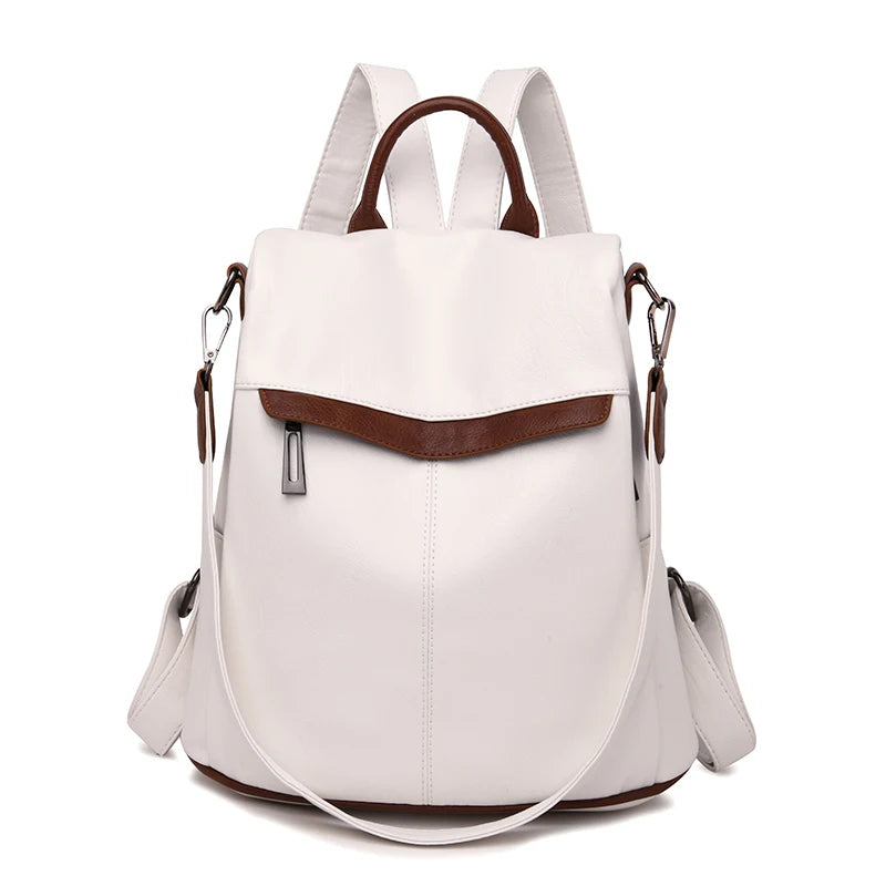 Anti-theft Women Multifunction Leather Backpack