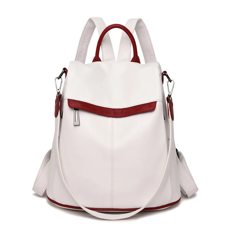 Anti-theft Women Multifunction Leather Backpack