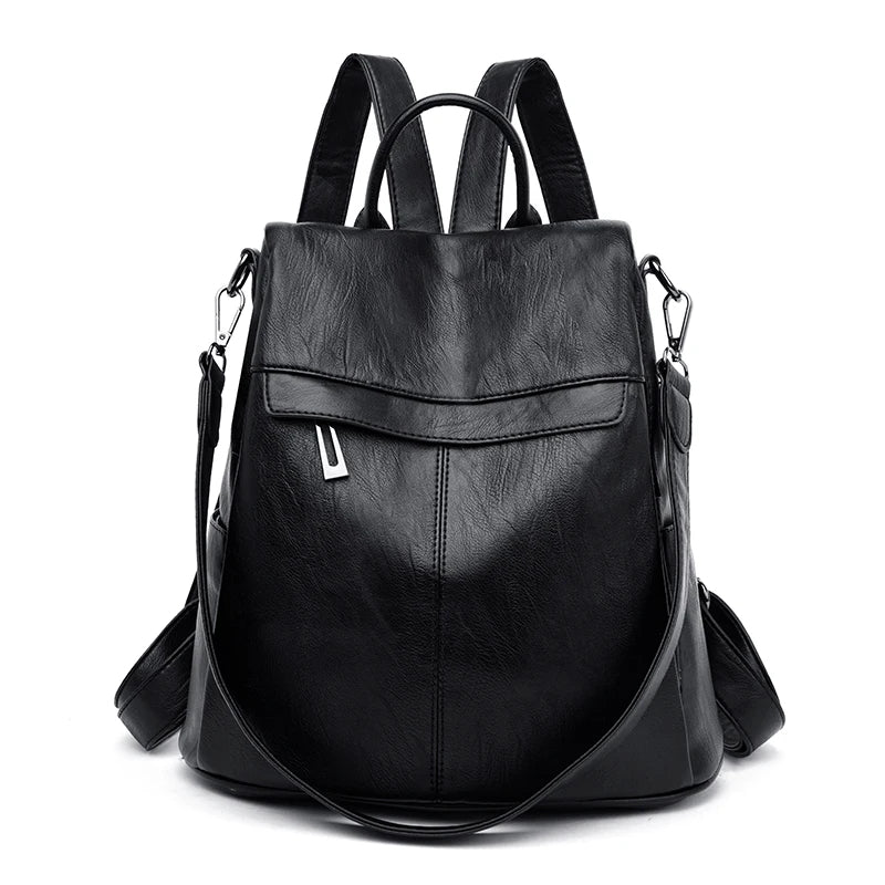 Anti-theft Women Multifunction Leather Backpack