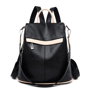 Anti-theft Women Multifunction Leather Backpack