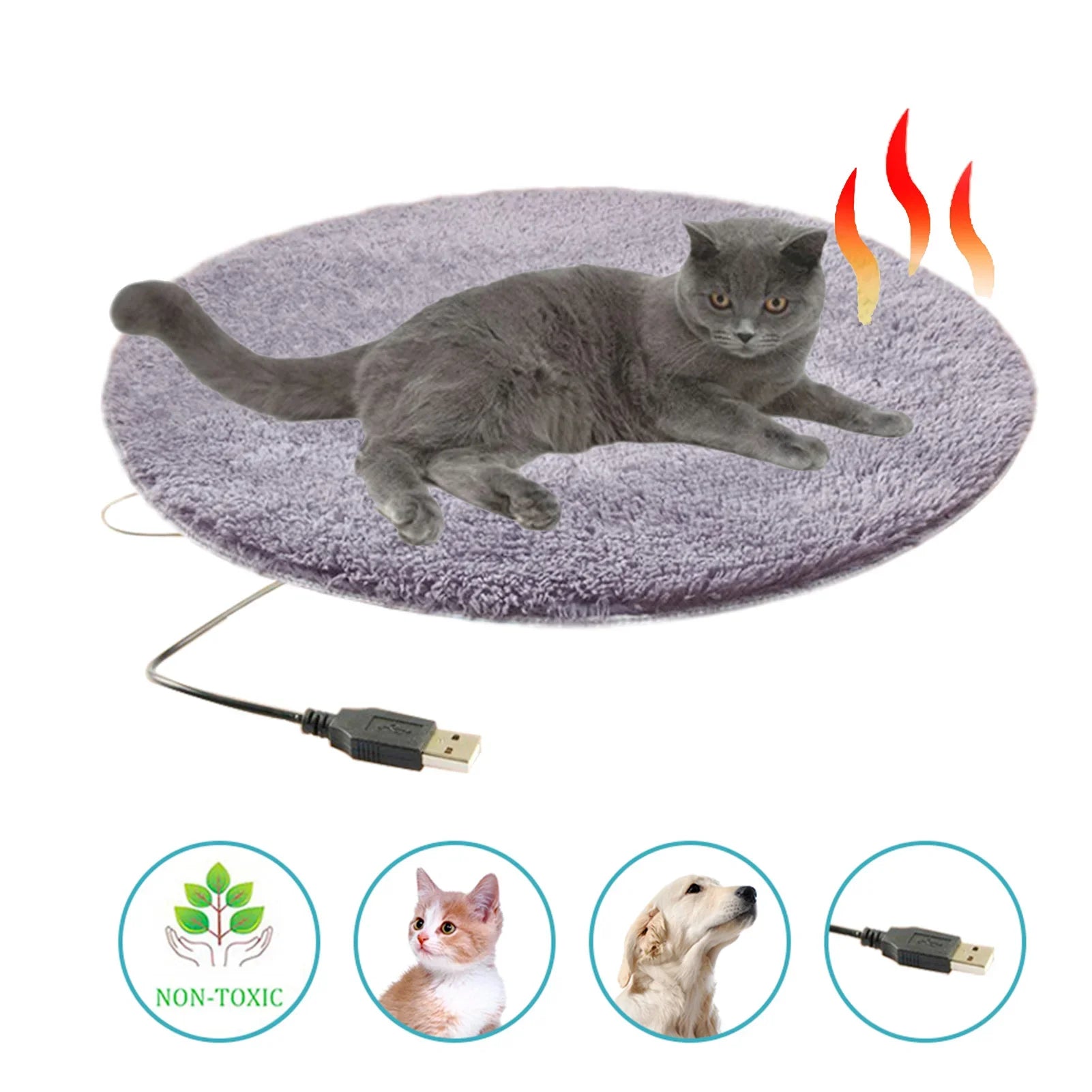 Heated Pet Cushion | Plush USB Warming Pad
