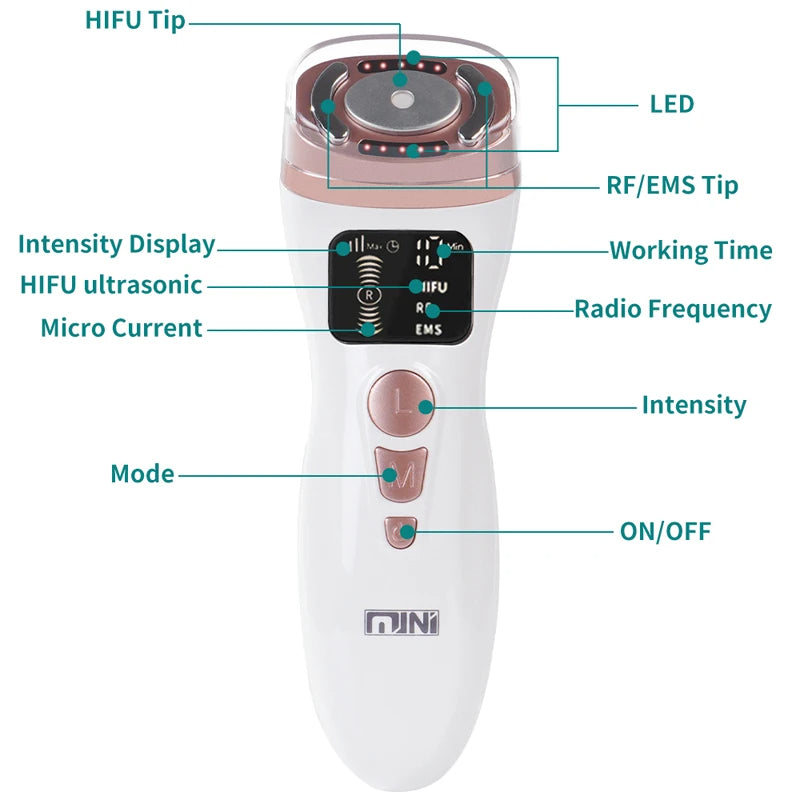 Home RF Skin Tightening - Portable Mini Ultrasound RF Device