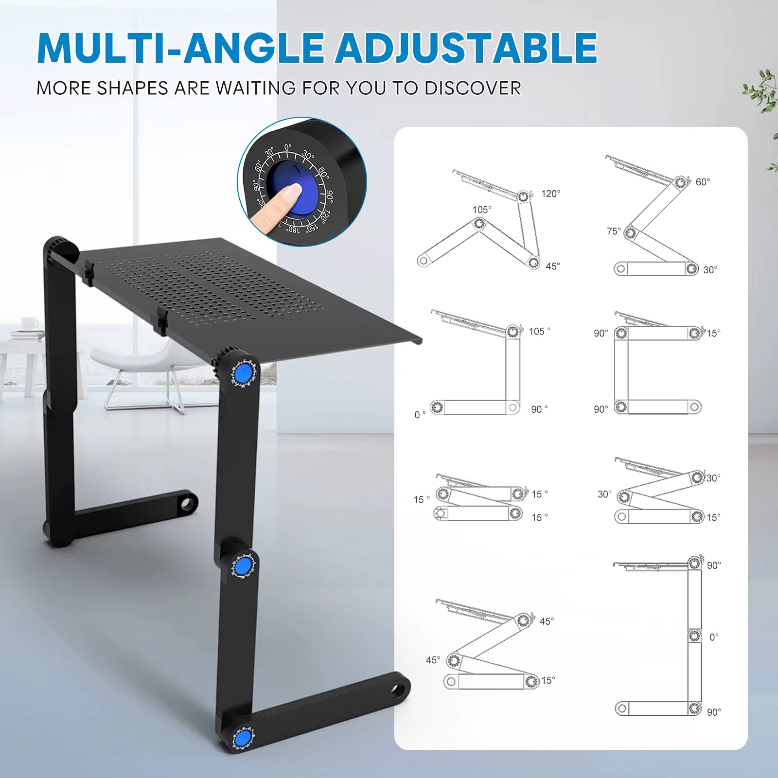 360 Ergonomic Laptop Stand For Desk With Detachable Mouse Plate