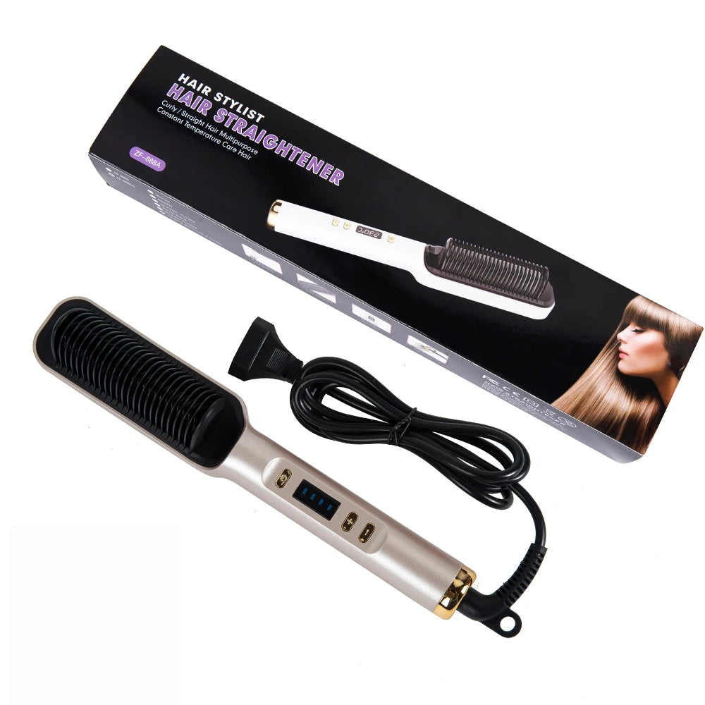 Electric Heat Comb Straightener Curler